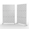 Hot Sale 😀 6.33 ft. H x 3.93 ft. W Laser Cut Metal Privacy Screen, 3 panels by Unbranded ✨ -Cheap Fence Gates Plus Store white outdoor privacy screens cx66lc whi 64 1000