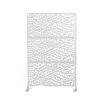 Cheap 🎁 6.5 ft. H x 4 ft. W White Laser Cut Metal Privacy Screen 3-Panels by Unbranded ❤️ -Cheap Fence Gates Plus Store white outdoor privacy screens gm l 26 64 1000