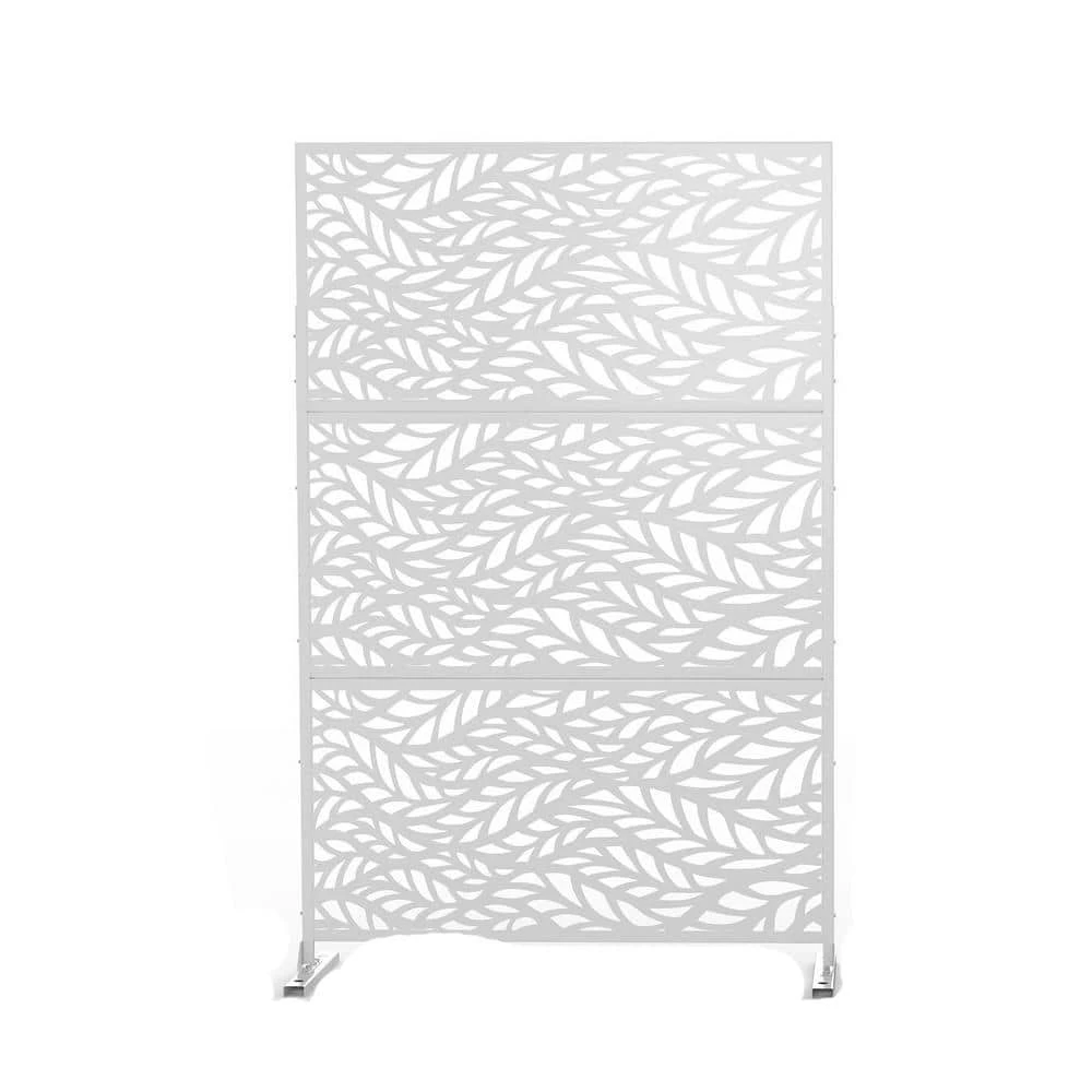 Cheap π 6.5 ft. H x 4 ft. W White Laser Cut Metal Privacy Screen 3-Panels by Unbranded β€οΈ 3 Cheap π 6.5 ft. H x 4 ft. W White Laser Cut Metal Privacy Screen 3-Panels by Unbranded β€οΈ