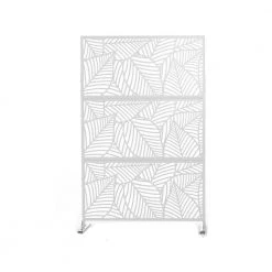 Flash Sale 🤩 6.33 ft. H x 3.93 ft. W White Laser Cut Metal Privacy Screen 3-Panels by Unbranded ⭐