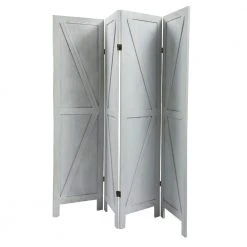 Top 10 🎁 4-Panel White Wood Privacy Room Divider Upscale Sycamore Solid Folding Wall Room Divider Screens Partial Partition by Unbranded ⌛ -Cheap Fence Gates Plus Store white outdoor privacy screens gm l 34 44 1000