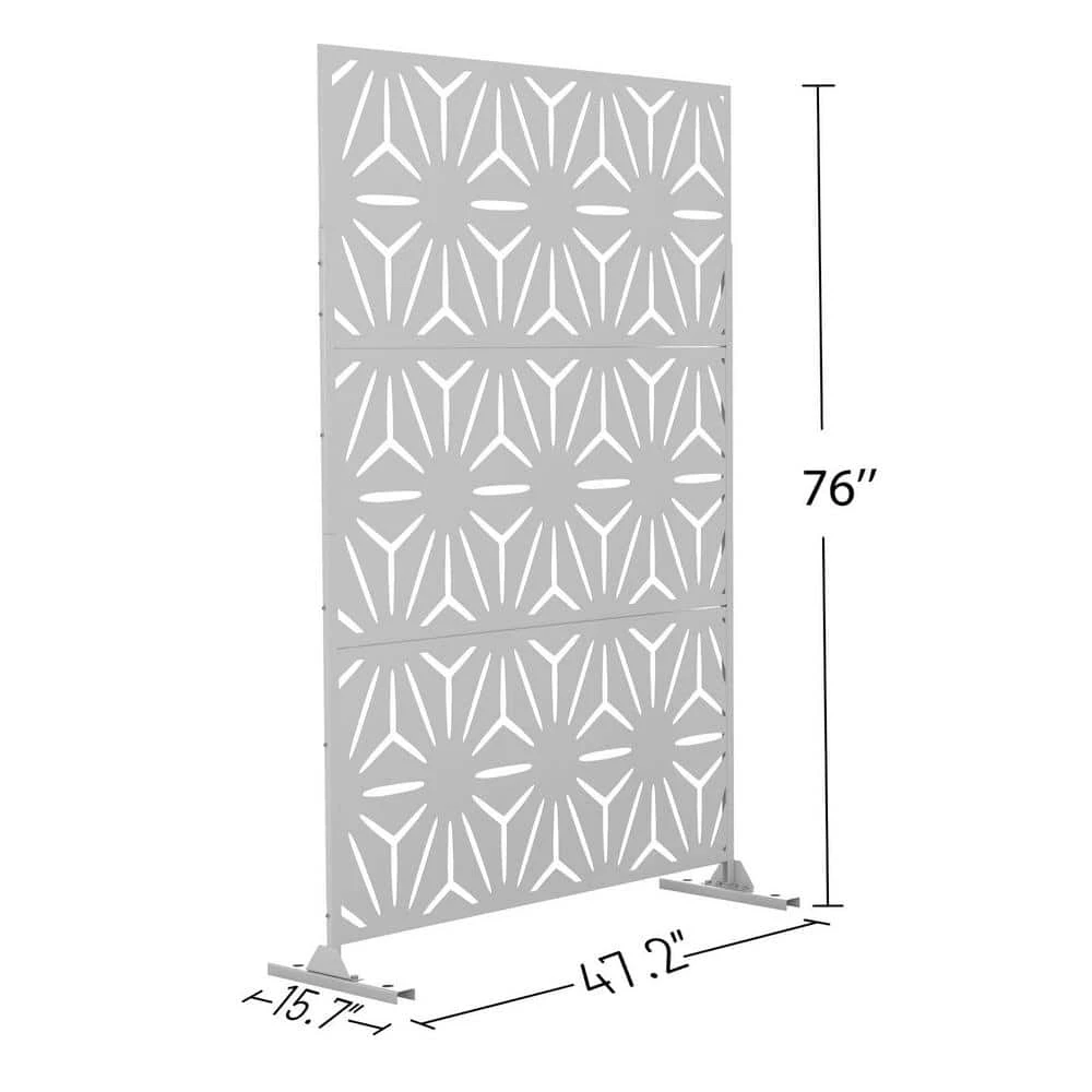 New โค๏ธ 6.5 ft. H x 4 ft. W Laser Cut Metal Privacy Screen in White 24 in. x 48 in. x 3 Panels by Unbranded ๐ 3 New โค๏ธ 6.5 ft. H x 4 ft. W Laser Cut Metal Privacy Screen in White 24 in. x 48 in. x 3 Panels by Unbranded ๐