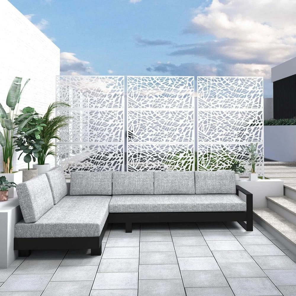 Best reviews of ๐ 6.5 ft. H x 4 ft. W Laser Cut Metal Privacy Screen in White 24 in. x 48 in. x 3 panels by Unbranded ๐ 4 Best reviews of ๐ 6.5 ft. H x 4 ft. W Laser Cut Metal Privacy Screen in White 24 in. x 48 in. x 3 panels by Unbranded ๐ - Image 2