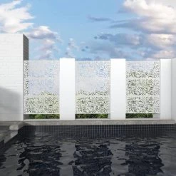 Outlet 😍 6.5 ft. H x 4 ft. W Patio Laser Cut Metal Privacy Screen in White 3 Panels by Unbranded 😀 -Cheap Fence Gates Plus Store white outdoor privacy screens sw pm wh 06 44 1000