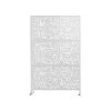 Outlet 😍 6.5 ft. H x 4 ft. W Patio Laser Cut Metal Privacy Screen in White 3 Panels by Unbranded 😀 -Cheap Fence Gates Plus Store white outdoor privacy screens sw pm wh 06 64 1000