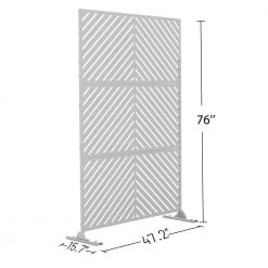 Buy 🛒 6.5 ft. H x 4 ft. W White Laser Cut Metal Privacy Screen 3 Panels (24 in. x 48 in. x 3 panels) by Unbranded 🔥 -Cheap Fence Gates Plus Store white outdoor privacy screens t1025pw 1f 1000