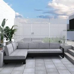 Buy 🛒 6.5 ft. H x 4 ft. W White Laser Cut Metal Privacy Screen 3 Panels (24 in. x 48 in. x 3 panels) by Unbranded 🔥 -Cheap Fence Gates Plus Store white outdoor privacy screens t1025pw 4f 1000