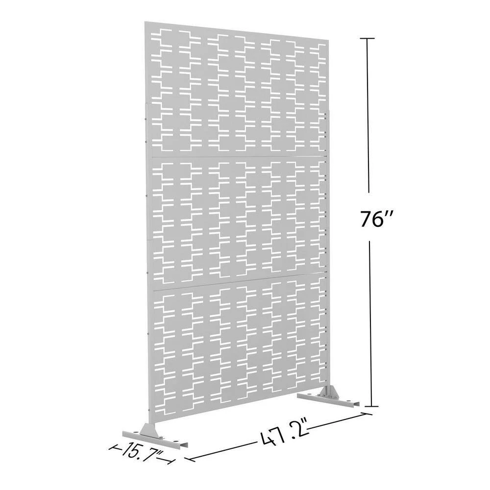 Budget 🎁 Patio Laser Cut Metal Privacy Screen in White by Unbranded ✔️ 6 Budget 🎁 Patio Laser Cut Metal Privacy Screen in White by Unbranded ✔️ - Image 4