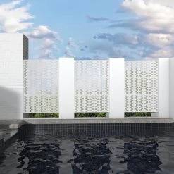 Budget 🎁 Patio Laser Cut Metal Privacy Screen in White by Unbranded ✔️ 8 Budget 🎁 Patio Laser Cut Metal Privacy Screen in White by Unbranded ✔️ -Cheap Fence Gates Plus Store white outdoor privacy screens xz511bz44 4f 1000