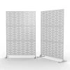 Budget 🎁 Patio Laser Cut Metal Privacy Screen in White by Unbranded ✔️ -Cheap Fence Gates Plus Store white outdoor privacy screens xz511bz44 64 1000