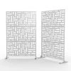 New 🌟 6.33 ft. H x 3.93 ft. W Laser Cut Metal Privacy Screen in White by Unbranded 💯
