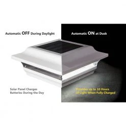 Best deal 🌟 Imperial 4 in. x 4 in. Outdoor White Cast Aluminum LED Solar Post Cap (2-Pack) by Classy Caps 😉 -Cheap Fence Gates Plus Store white powder coated cast aluminum classy caps deck post caps sl211w 1f 1000