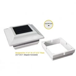 Best deal 🌟 Imperial 4 in. x 4 in. Outdoor White Cast Aluminum LED Solar Post Cap (2-Pack) by Classy Caps 😉 -Cheap Fence Gates Plus Store white powder coated cast aluminum classy caps deck post caps sl211w 44 1000