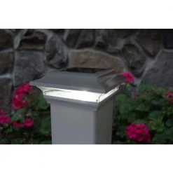 Best deal 🌟 Imperial 4 in. x 4 in. Outdoor White Cast Aluminum LED Solar Post Cap (2-Pack) by Classy Caps 😉 -Cheap Fence Gates Plus Store white powder coated cast aluminum classy caps deck post caps sl211w c3 1000