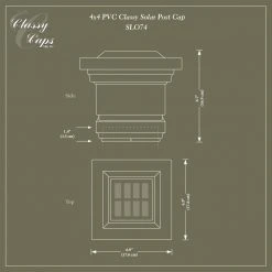 Outlet ⭐ Classy 4 in. x 4 in. Outdoor White Vinyl LED Solar Post Cap (2-Pack) by Classy Caps ✔️ -Cheap Fence Gates Plus Store white pvc classy caps deck post caps sl074w 44 1000