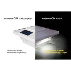 New ❤️ Windsor 4 in. x 4 in. Outdoor White Vinyl LED Solar Post Cap (2-Pack) by Classy Caps ⭐ -Cheap Fence Gates Plus Store white pvc classy caps deck post caps sl4400 44 1000