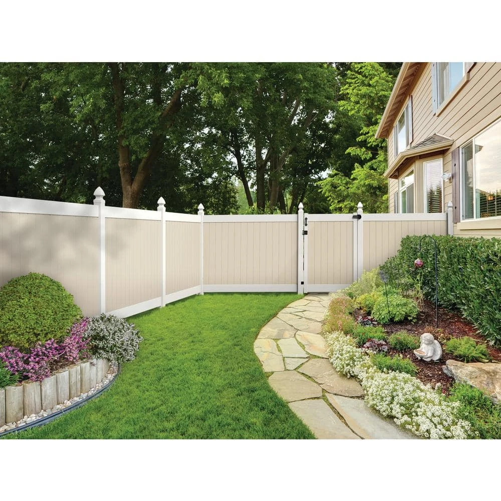 Best Sale ✔️ Roosevelt 6 ft. H x 8 ft. W Two-Toned White and Sand Vinyl Privacy Fence Panel Kit by Veranda ✨ 7 Best Sale ✔️ Roosevelt 6 ft. H x 8 ft. W Two-Toned White and Sand Vinyl Privacy Fence Panel Kit by Veranda ✨ - Image 5