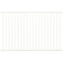 Promo 🔥 Pro Series 4.84 ft. H x 7.75 ft. W White Steel Fence Panel by US Door and Fence ⌛