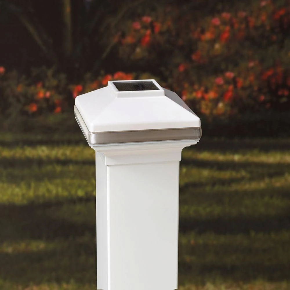 Best reviews of ✨ 4 in. x 4 in. White Vinyl Solar-Powered Pyramid Fence Post Cap by Veranda 🔔 4 Best reviews of ✨ 4 in. x 4 in. White Vinyl Solar-Powered Pyramid Fence Post Cap by Veranda 🔔 - Image 2