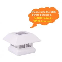 Promo 🔔 4 in. x 4 in. 7 Lumens White Plastic Solar Post Cap (Common: 4 in. x 4 in. ; Actual: 3-5/8 in. x 3-5/8 in. ) by Veranda ⭐