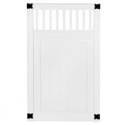 Cheap ✨ Pro Series 4 ft. W x 6 ft. H White Vinyl Woodbridge Closed Picket Top Privacy Fence Gate by Veranda ⭐