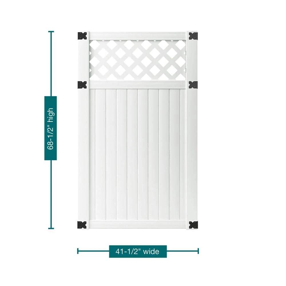 Brand new โจ 3-1/2 ft. W x 6 ft. H White Vinyl Lewiston Lattice Top Fence Gate by Veranda ๐ 9 Brand new โจ 3-1/2 ft. W x 6 ft. H White Vinyl Lewiston Lattice Top Fence Gate by Veranda ๐ - Image 7