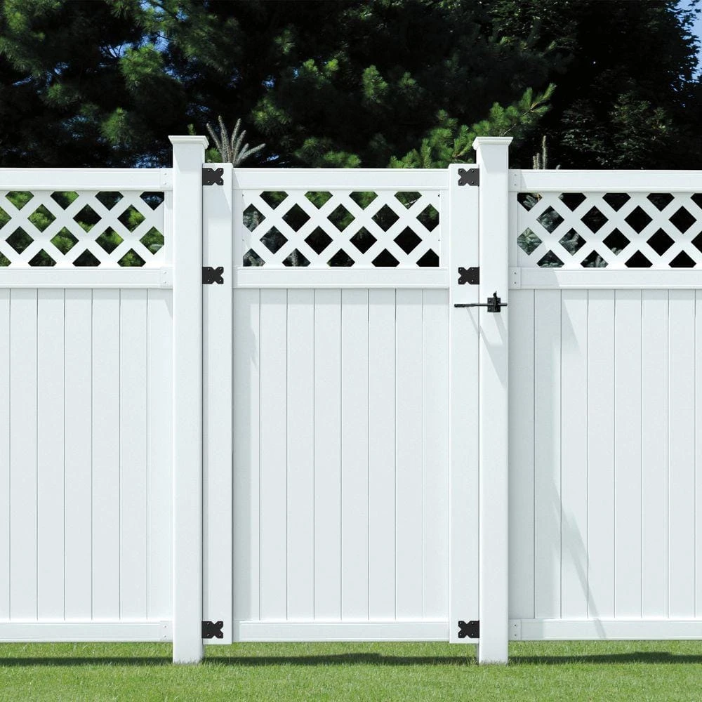 Brand new โจ 3-1/2 ft. W x 6 ft. H White Vinyl Lewiston Lattice Top Fence Gate by Veranda ๐ 4 Brand new โจ 3-1/2 ft. W x 6 ft. H White Vinyl Lewiston Lattice Top Fence Gate by Veranda ๐ - Image 2