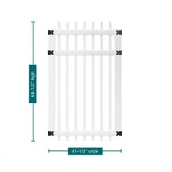Flash Sale ⭐ 3-1/2 ft. W x 6 ft. H White Vinyl Manchester Spaced Picket Fence Gate by Veranda ❤️ -Cheap Fence Gates Plus Store white veranda vinyl fence gates 181979 76 1000