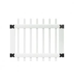 Promo 😉 3-1/2 ft. W x 3 ft. H White Vinyl Chelsea Spaced Picket Fence Gate by Veranda ❤️