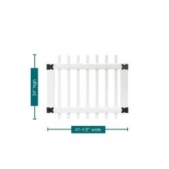 Promo 😉 3-1/2 ft. W x 3 ft. H White Vinyl Chelsea Spaced Picket Fence Gate by Veranda ❤️ -Cheap Fence Gates Plus Store white veranda vinyl fence gates 181980 76 1000