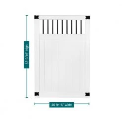 Discount 💯 Pro Series 4 ft. W x 6 ft. H White Vinyl Woodbridge Baluster Top Privacy Fence Gate by Veranda 💯 -Cheap Fence Gates Plus Store white veranda vinyl fence gates 258803 76 1000