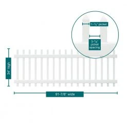 Cheap ๐ Chelsea 3 ft. H x 8 ft. W White Vinyl Spaced Picket Fence Panel by Veranda โจ 21 Cheap ๐ Chelsea 3 ft. H x 8 ft. W White Vinyl Spaced Picket Fence Panel by Veranda โจ -Cheap Fence Gates Plus Store white veranda vinyl fence panels 128003 76 1000