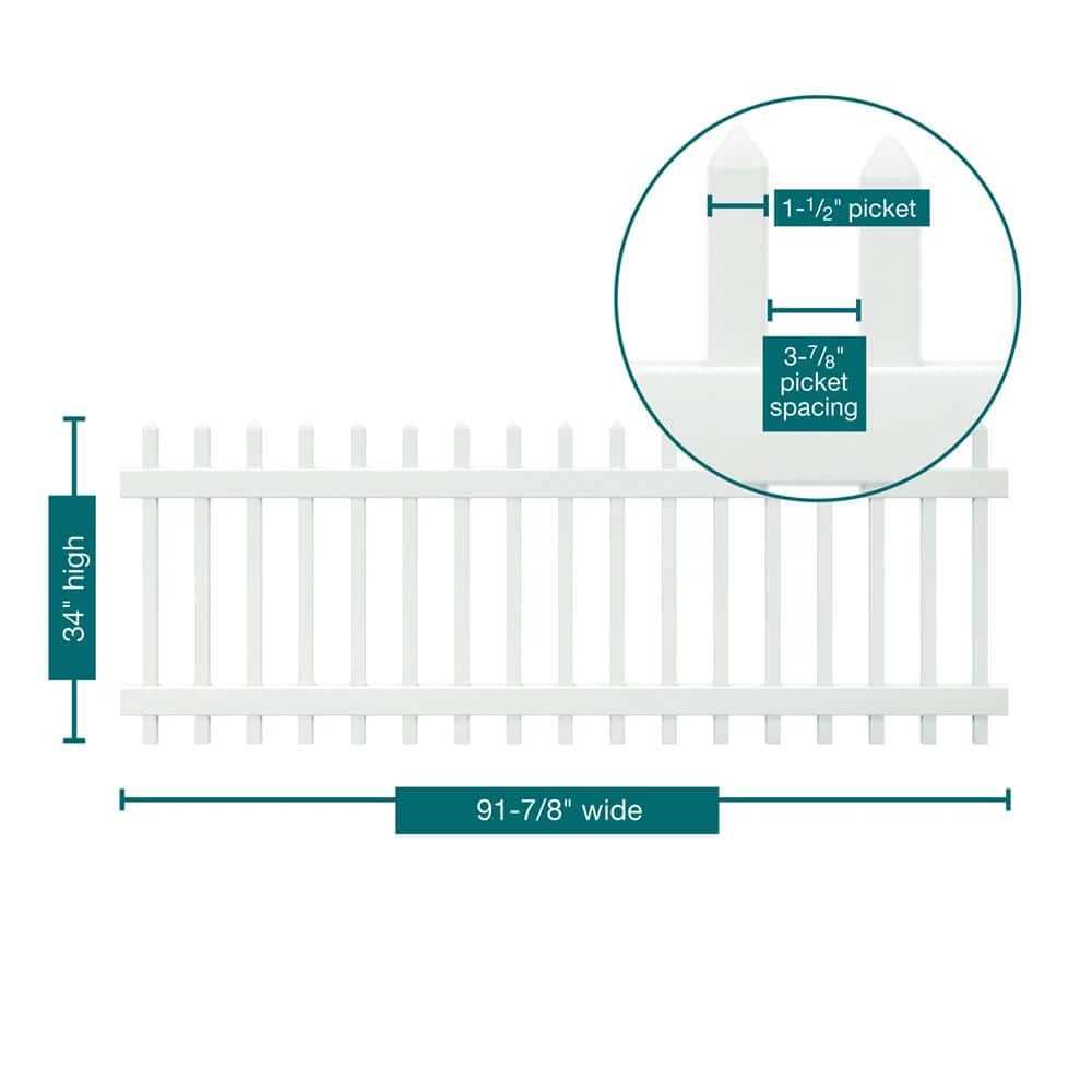 Cheap ๐ Chelsea 3 ft. H x 8 ft. W White Vinyl Spaced Picket Fence Panel by Veranda โจ 12 Cheap ๐ Chelsea 3 ft. H x 8 ft. W White Vinyl Spaced Picket Fence Panel by Veranda โจ - Image 10