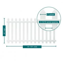 Best Pirce 👏 Glendale 4 ft. H x 8 ft. W White Vinyl Spaced Picket Fence Panel with Pointed Pickets by Veranda ✨ -Cheap Fence Gates Plus Store white veranda vinyl fence panels 128004 76 1000