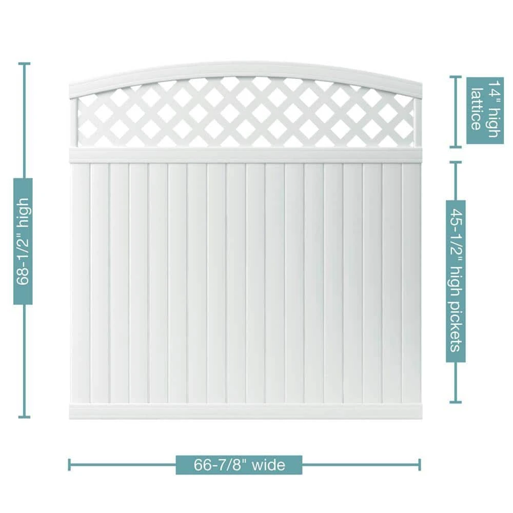 Coupon ๐ Lewiston 6 ft. H x 6 ft. W White Vinyl Arched Lattice Top Unassembled Fence Panel by Veranda ๐ 5 Coupon ๐ Lewiston 6 ft. H x 6 ft. W White Vinyl Arched Lattice Top Unassembled Fence Panel by Veranda ๐ - Image 3