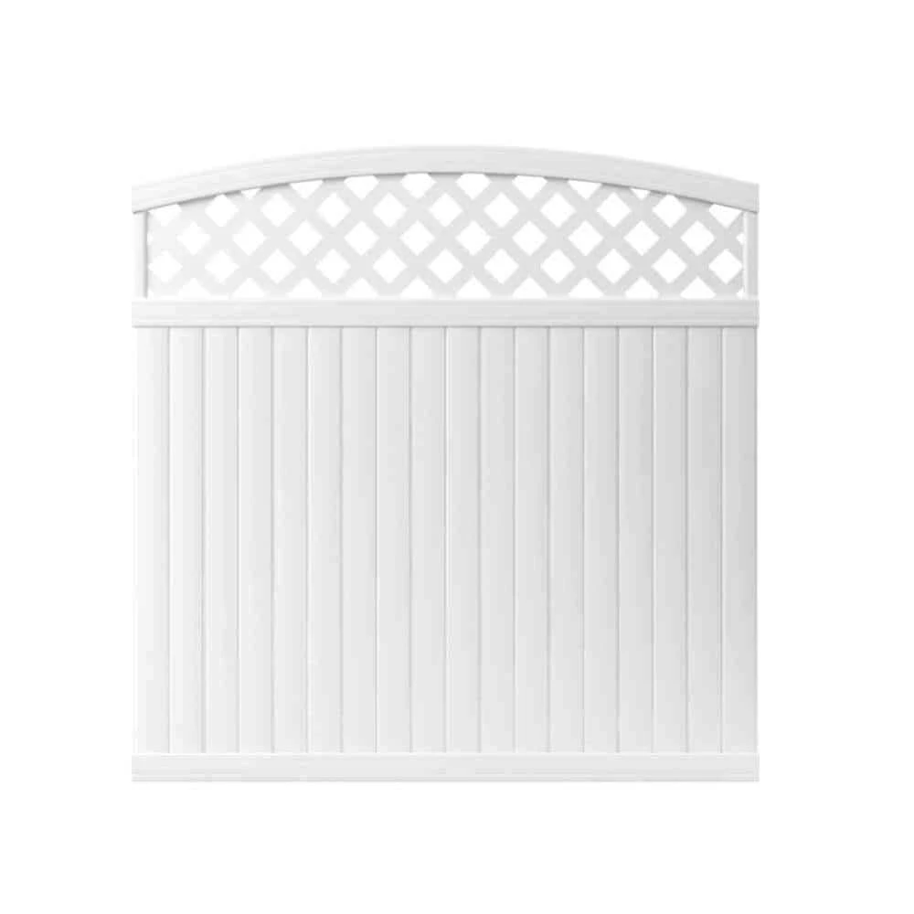 Coupon ๐ Lewiston 6 ft. H x 6 ft. W White Vinyl Arched Lattice Top Unassembled Fence Panel by Veranda ๐ 3 Coupon ๐ Lewiston 6 ft. H x 6 ft. W White Vinyl Arched Lattice Top Unassembled Fence Panel by Veranda ๐