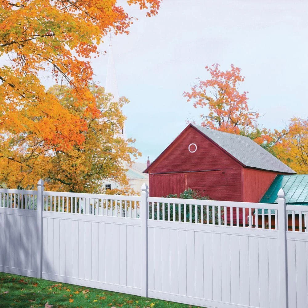 Cheap โ Pro-Series 6 ft. H x 8 ft. W White Vinyl Woodbridge Closed Picket Top Fence Panel - Unassembled by Veranda ๐ 4 Cheap โ Pro-Series 6 ft. H x 8 ft. W White Vinyl Woodbridge Closed Picket Top Fence Panel - Unassembled by Veranda ๐ - Image 2