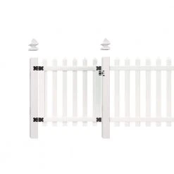 Buy ✔️ Glendale 3.5 ft. W x 4 ft. H White Vinyl Spaced Picket Fence Gate with 3 in. Pointed Pickets by Veranda ⌛ -Cheap Fence Gates Plus Store white veranda vinyl fence panels 181981 1f 1000