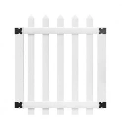 Buy ✔️ Glendale 3.5 ft. W x 4 ft. H White Vinyl Spaced Picket Fence Gate with 3 in. Pointed Pickets by Veranda ⌛
