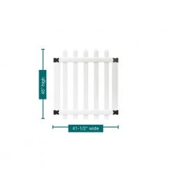 Buy ✔️ Glendale 3.5 ft. W x 4 ft. H White Vinyl Spaced Picket Fence Gate with 3 in. Pointed Pickets by Veranda ⌛ -Cheap Fence Gates Plus Store white veranda vinyl fence panels 181981 76 1000