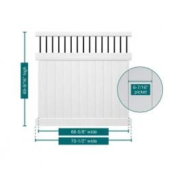 Coupon 🔔 Pro Series 6 ft. x 6 ft. Woodbridge Baluster Top Unassembled Vinyl Fence Panel by Veranda ✔️ -Cheap Fence Gates Plus Store white veranda vinyl fence panels 246062 76 1000