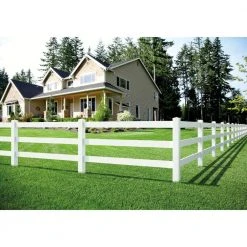 Buy ❤️ 5 in. x 5 in. x 7 ft. Vinyl White Ranch 3-Rail Line Post by Veranda ⭐ -Cheap Fence Gates Plus Store white veranda vinyl fence posts 9126 4f 1000