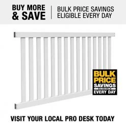 Coupon 😉 Ohio 4 ft. H x 8 ft. W White Vinyl Un-Assembled Fence Panel by Barrette Outdoor Living 💯 -Cheap Fence Gates Plus Store white vinyl fence panels 73012319 40 1000