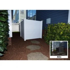 Flash Sale 🎁 4 ft. x 4 ft. Premium White Vinyl Privacy Fence Panel Screen Enclosure by Enclo Privacy Screens ✔️ -Cheap Fence Gates Plus Store white vinyl pvc enclo privacy screens vinyl fence panels zp19014 d4 1000
