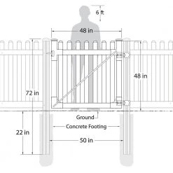 Deals 🥰 4 ft. x 4 ft. Premium Vinyl Classic Picket Fence Gate with Powder Coated Stainless Steel Hardware by WamBam Fence ❤️ -Cheap Fence Gates Plus Store white vinyl pvc wambam fence vinyl fence gates vg13006 40 1000