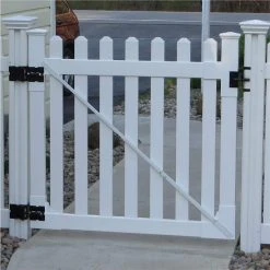 Deals 🥰 4 ft. x 4 ft. Premium Vinyl Classic Picket Fence Gate with Powder Coated Stainless Steel Hardware by WamBam Fence ❤️ -Cheap Fence Gates Plus Store white vinyl pvc wambam fence vinyl fence gates vg13006 e1 1000