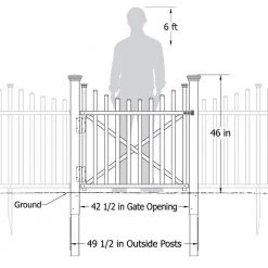 Coupon 🛒 3-1/2 ft. H x 3-1/2 ft. W White Vinyl Manchester Fence Gate Kit with Posts and Hardware by Zippity Outdoor Products 🤩 -Cheap Fence Gates Plus Store white vinyl pvc zippity outdoor products vinyl fence gates zp19019 76 1000