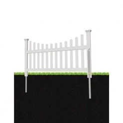 Deals 🤩 3.5 ft. H x 6 ft. W Permanent All American Vinyl Picket Fence Panel Kit with No-Dig Anchor and Cap by Zippity Outdoor Products 🤩 -Cheap Fence Gates Plus Store white vinyl pvc zippity outdoor products vinyl fence panels zp19041 4f 1000