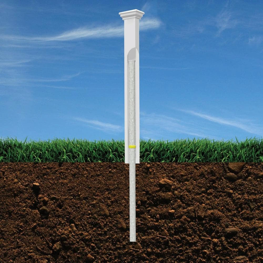 Best Sale 👍 No-Dig 2 in. x 3.5 in. x 42 in. Vinyl All American Finishing Fence Post with Anchor and Cap by Zippity Outdoor Products ❤️ 8 Best Sale 👍 No-Dig 2 in. x 3.5 in. x 42 in. Vinyl All American Finishing Fence Post with Anchor and Cap by Zippity Outdoor Products ❤️ - Image 6