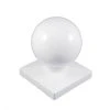 Flash Sale 🔔 4 in. x 4 in. White Vinyl Ball Post Cap by Weatherables 🔔 -Cheap Fence Gates Plus Store white weatherables deck post caps awcp ball 4 64 1000